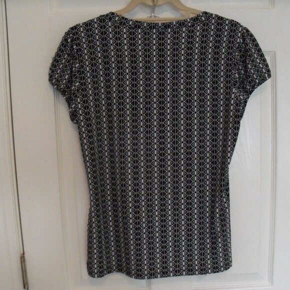 Worthington geometric-print dressy blouse size Large  Great condition! - Picture 2 of 8